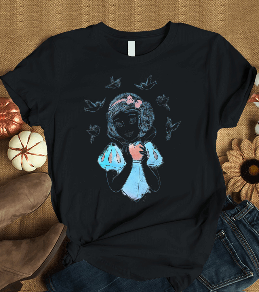 Disney Snow White Birds Apple Sketch T-Shirt