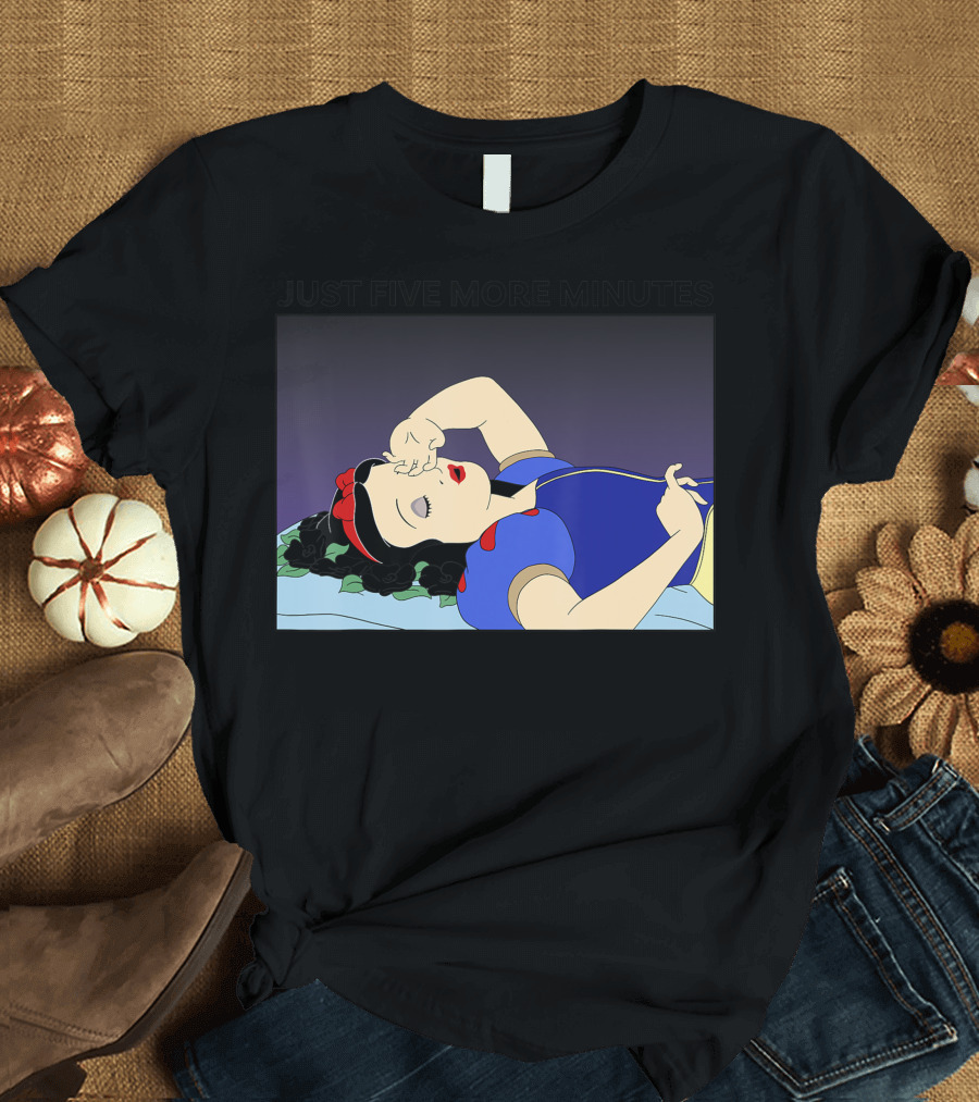 Disney Snow White Just Five More Minutes Sleeping Princess Classic Animation T-Shirt