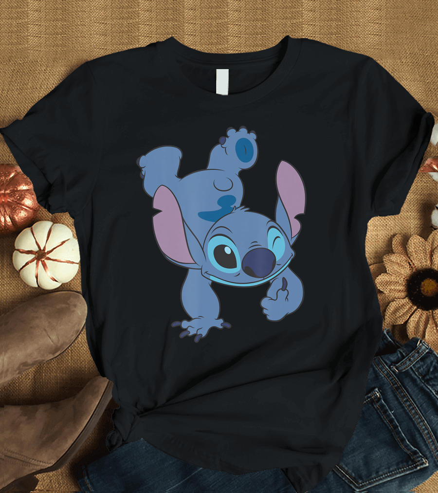 Disney Stitch Handstand Pose Fun Character Display T-Shirt