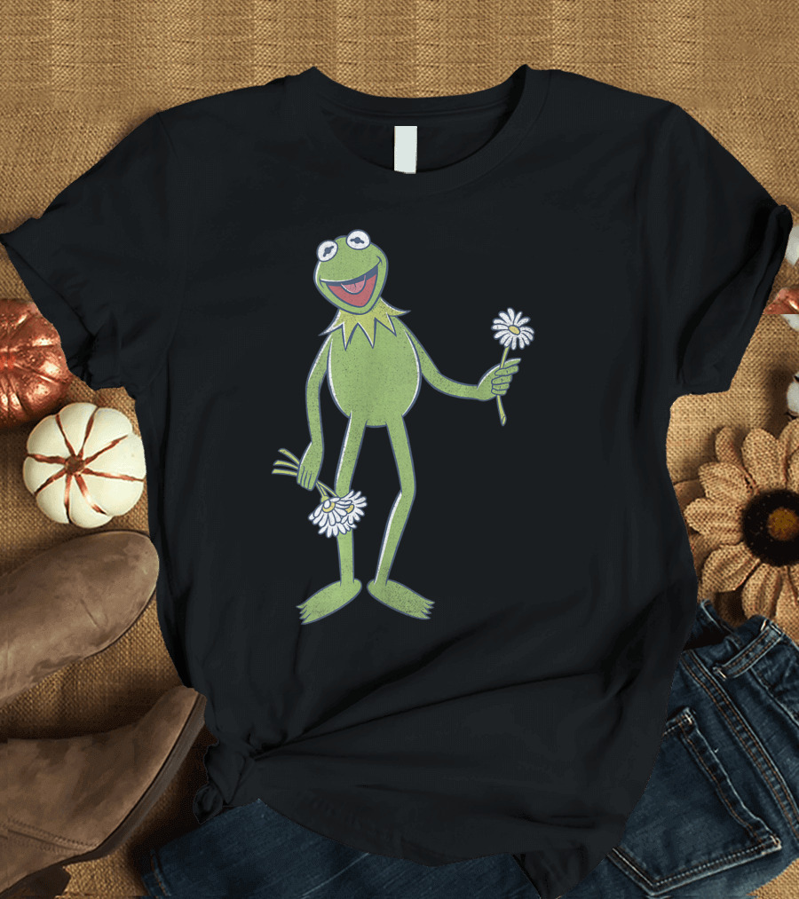 Disney The Muppets Kermit The Frog Holding Flowers T-Shirt