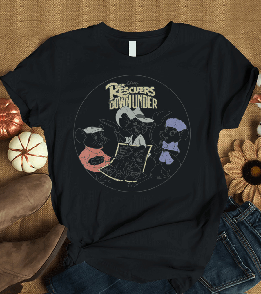 Disney The Rescuers Down Under Adventure Map Characters T-Shirt