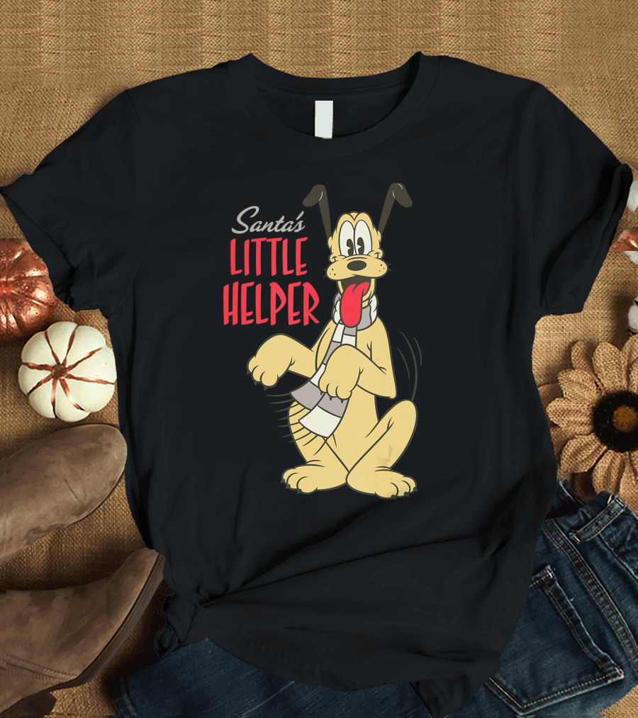 Disney Vintage Pluto Santa's Little Helper Holiday T-Shirt