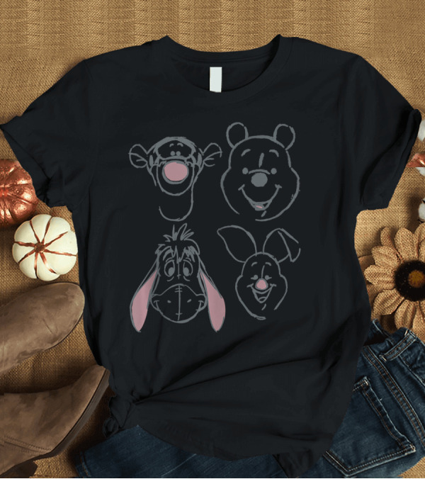 T-Shirt: Disney Winnie The Pooh Tigger Eeyore Piglet Friends Sketch T-Shirt Disney Winnie The Pooh Tigger Eeyore Piglet Friends Sketch T-Shirt