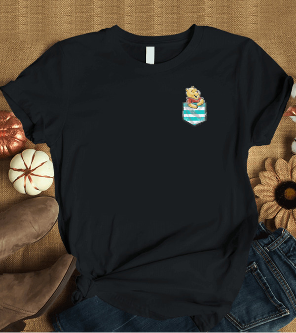 T-Shirt: Disney Winnie The Pooh Pocket Striped Bear T-Shirt Disney Winnie The Pooh Pocket Striped Bear T-Shirt