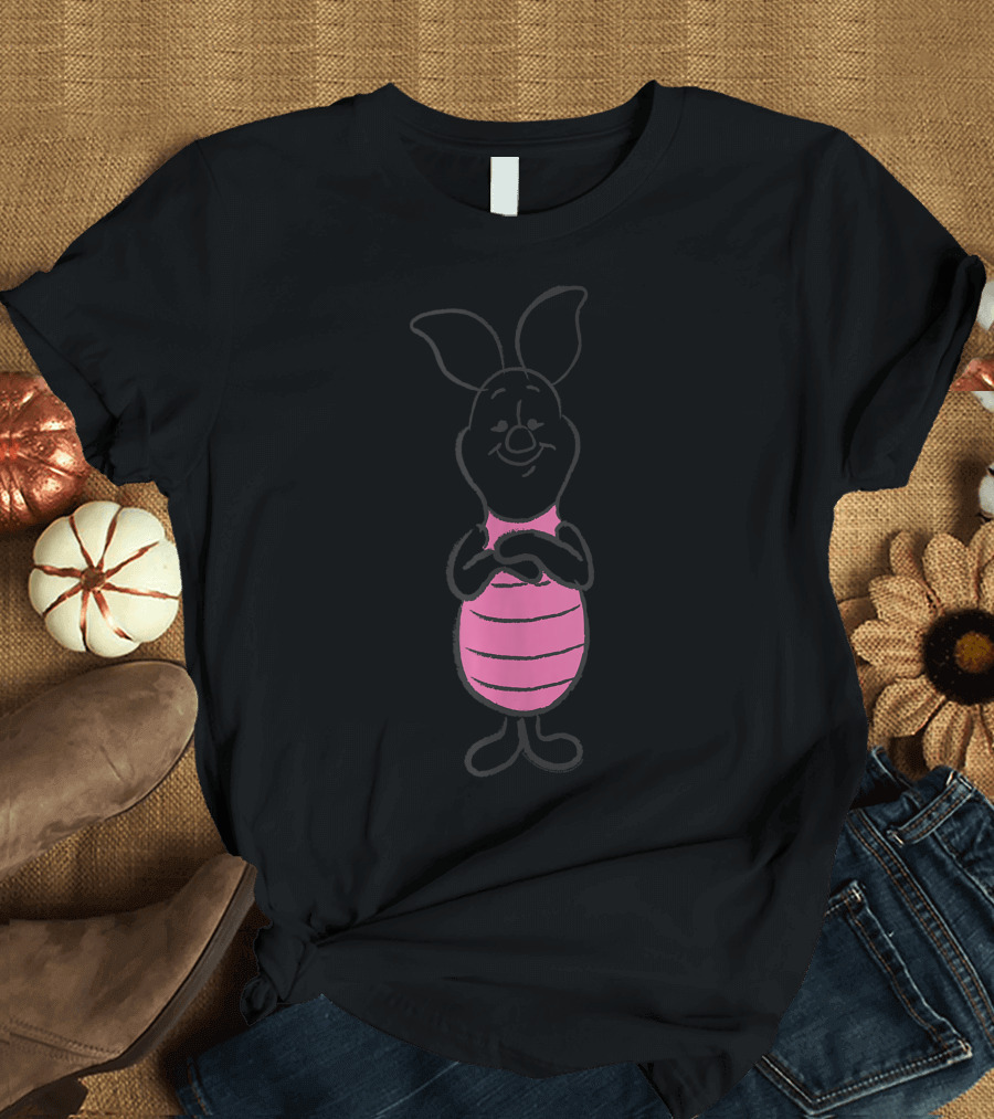 Disney Winnie The Pooh Piglet Simple Sketch Iconic Character T-Shirt