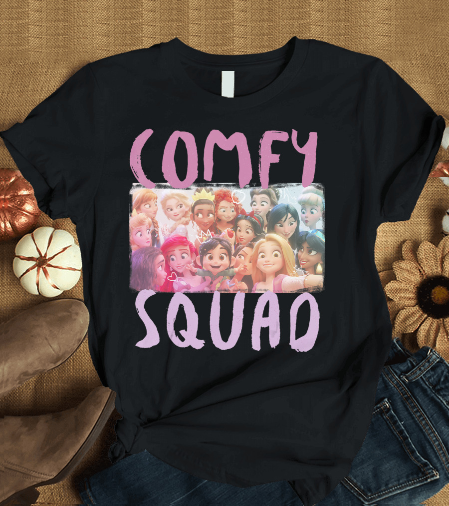 Disney Wreck It Ralph 2 Comfy Squad Princess Group Photo T-Shirt