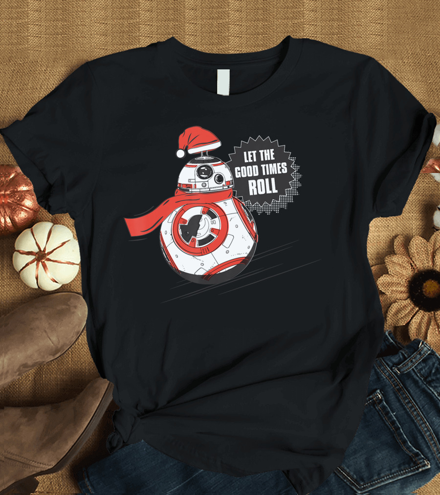 Star Wars BB-8 Let The Good Times Roll Holiday Santa Hat Scarf T-Shirt
