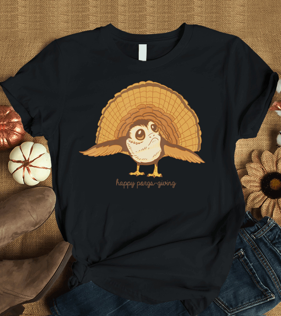 Star Wars The Last Jedi Porg Happy Porgs Giving Happy Porgs-Giving T-Shirt