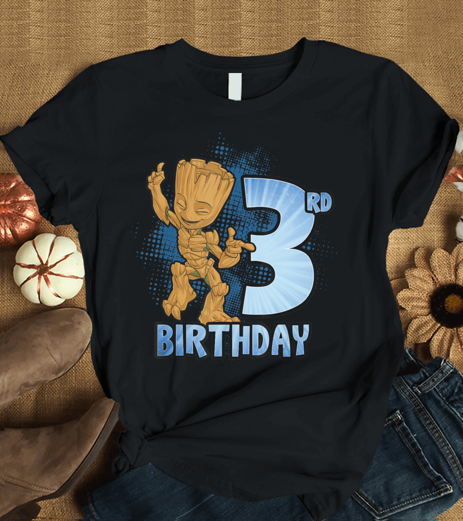 Marvel Guardians Of The Galaxy Baby Groot 3Rd Birthday T-Shirt