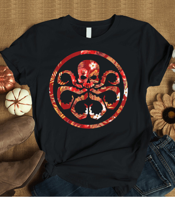 T-Shirt: Marvel Hydra Floral Skull Octopus T-Shirt Marvel Hydra Floral Skull Octopus T-Shirt