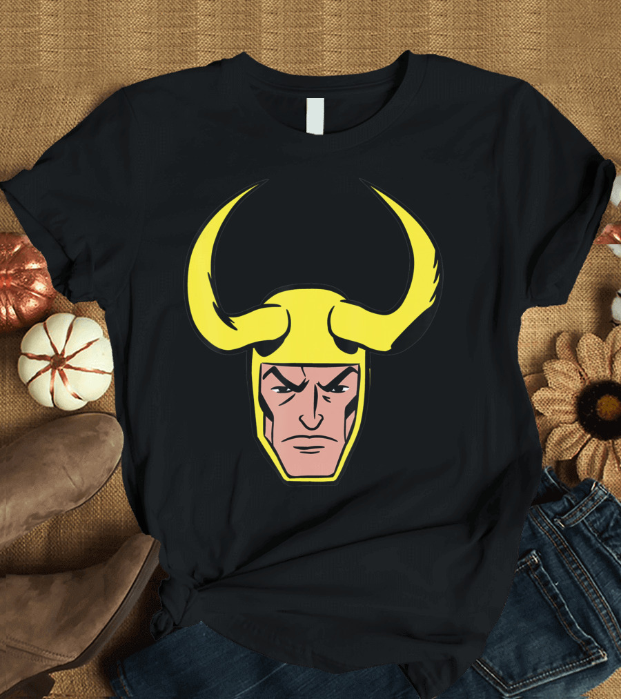 Marvel Loki Classic Horned Helmet Big Face T-Shirt
