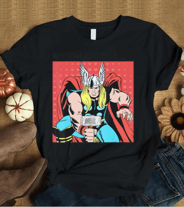 T-Shirt: Marvel Thor My Valentine Vintage Love Card Valentine's Day T-Shirt Marvel Thor My Valentine Vintage Love Card Valentine's Day T-Shirt