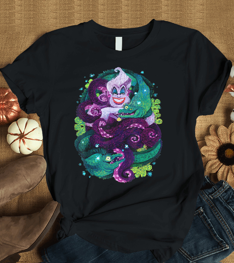 The Little Mermaid Ursula Sea Witch Colorful Painting XL Villain Scene T-Shirt