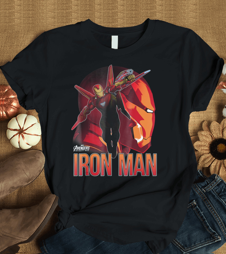 Marvel Avengers Infinity War Iron Man Flying Heroic Profile T-Shirt