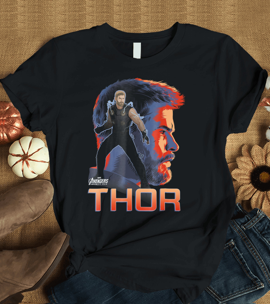 Avengers Infinity War Thor Big Head Profile Marvel T-Shirt