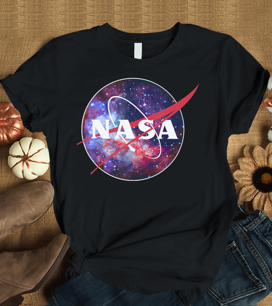 NASA Galaxy Logo Purple Pink Mix T-Shirt