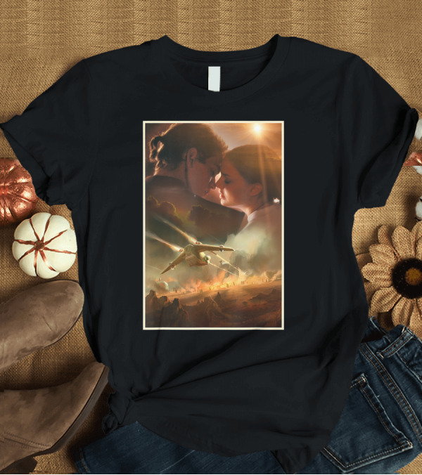 T-Shirt: Star Wars Attack Of The Clones Anakin Amidala Romance and Battle Scene T-Shirt Star Wars Attack Of The Clones Anakin Amidala Romance and Battle Scene T-Shirt