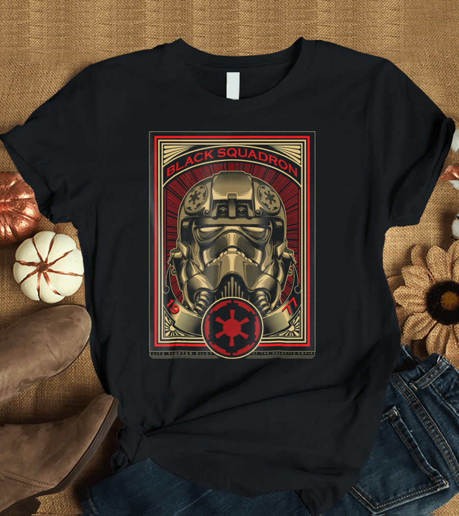 Black Squadron Elite Fighter Pilot of the Galactic Empire 1977 T-Shirt