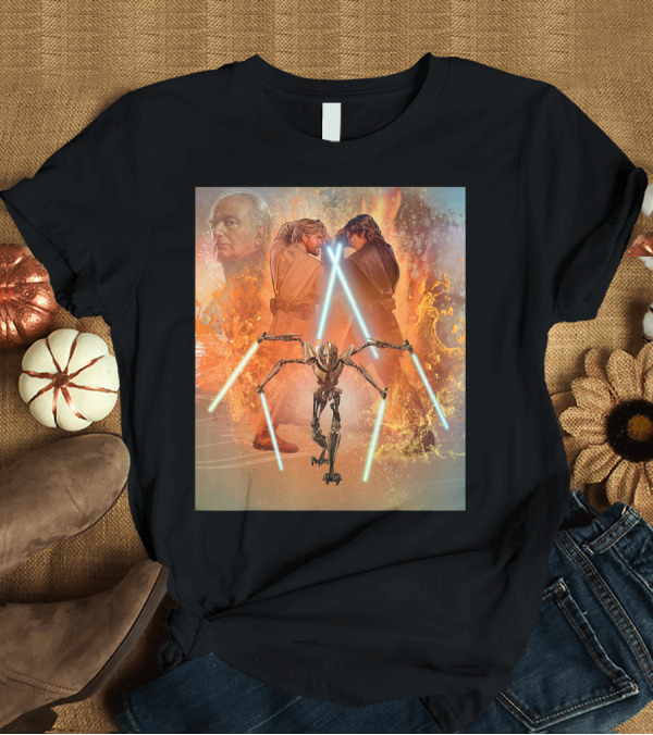 T-Shirt: Star Wars Celebration Revenge Of The Sith Mural with General Grievous and Duel T-Shirt Star Wars Celebration Revenge Of The Sith Mural with General Grievous and Duel T-Shirt
