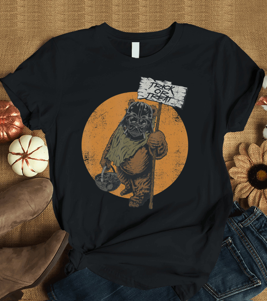Star Wars Ewok As Darth Vader Trick or Treat Halloween T-Shirt