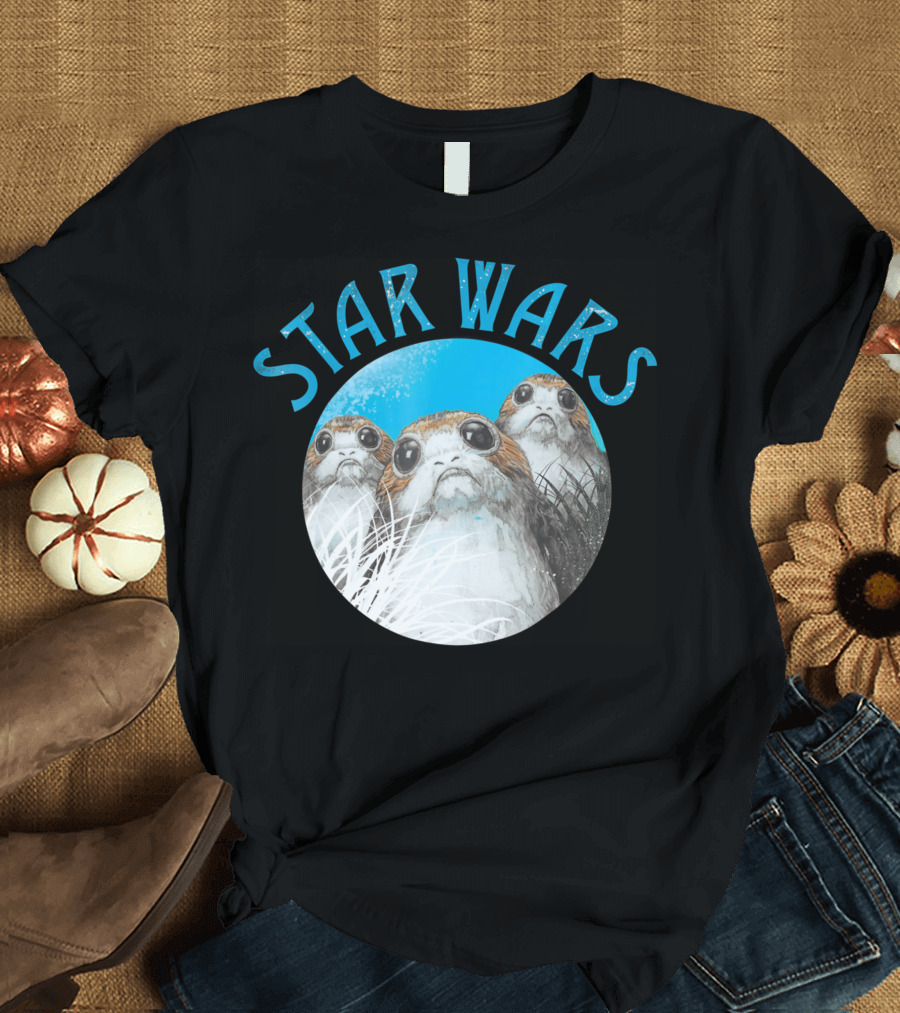 Star Wars Porgs Last Jedi Color Pop Badge T-Shirt