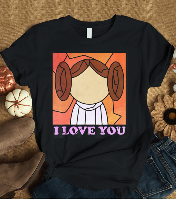 T-Shirt: Star Wars Leia I Love You Stained Glass T-Shirt Star Wars Leia I Love You Stained Glass T-Shirt