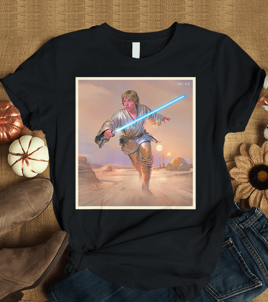 True Jedi Star Wars Luke Skywalker Lightsaber Desert Scene T-Shirt