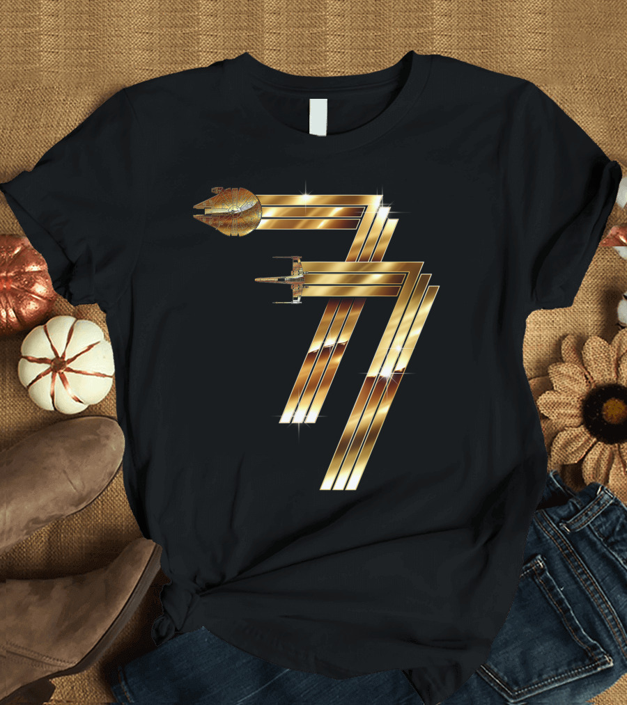 Star Wars Millennium Falcon X-Wing Metallic 77 T-Shirt