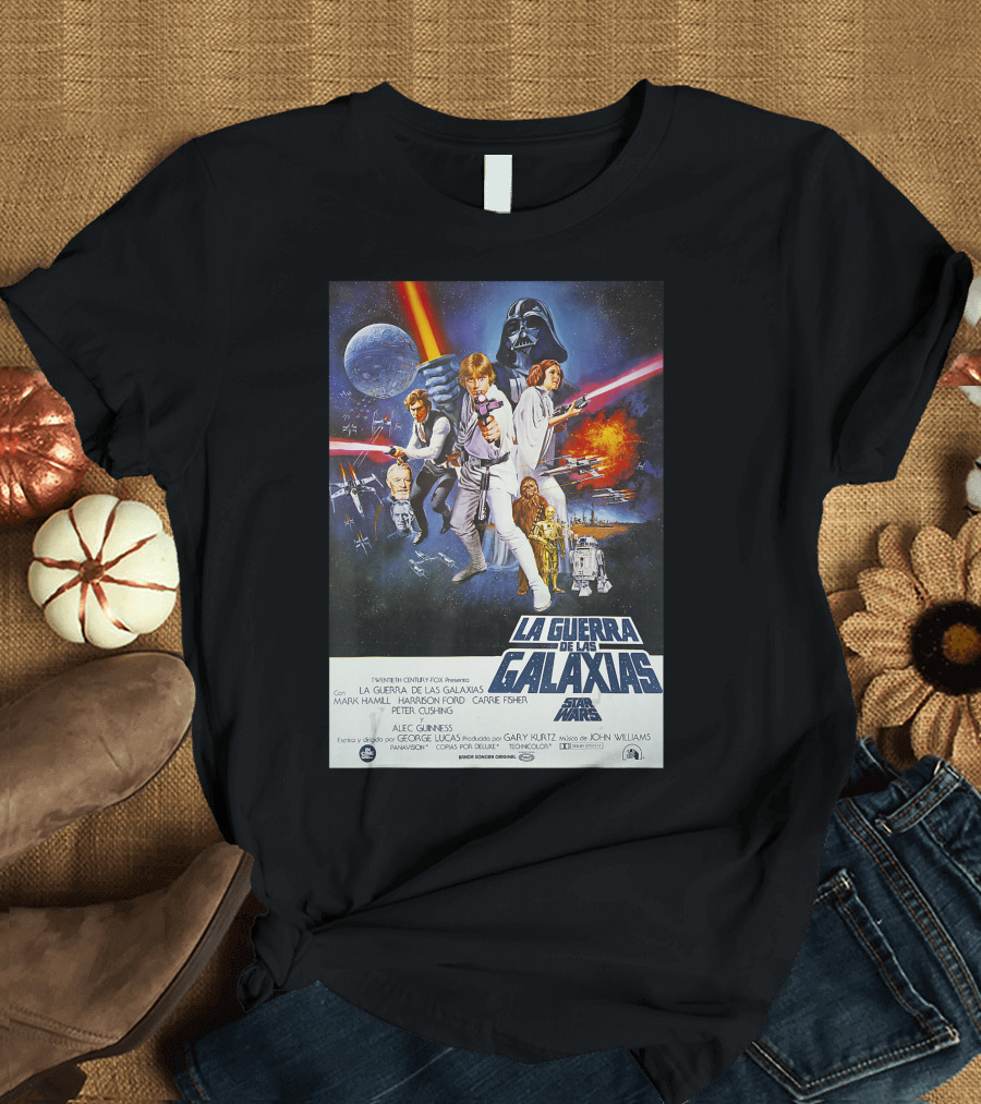 La Guerra de las Galaxias Película Póster Español Star Wars T-Shirt