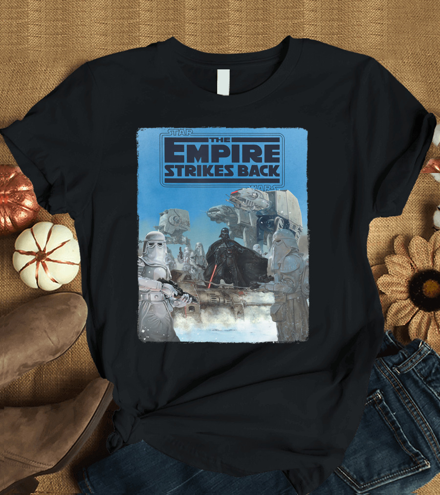 Star Wars The Empire Strikes Back Darth Vader Snowtroopers AT-AT Battle Scene T-Shirt