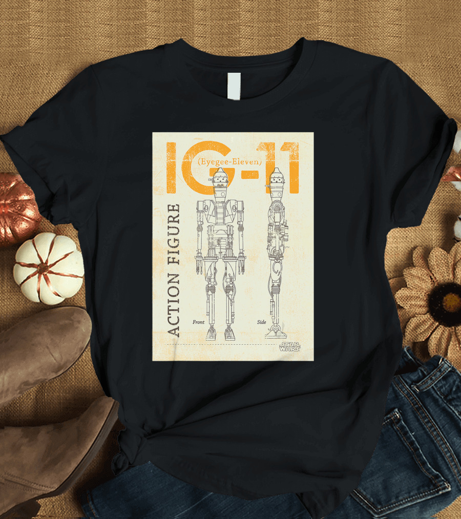 Star Wars The Mandalorian IG-11 Eyegee-Eleven Action Figure Diagram T-Shirt