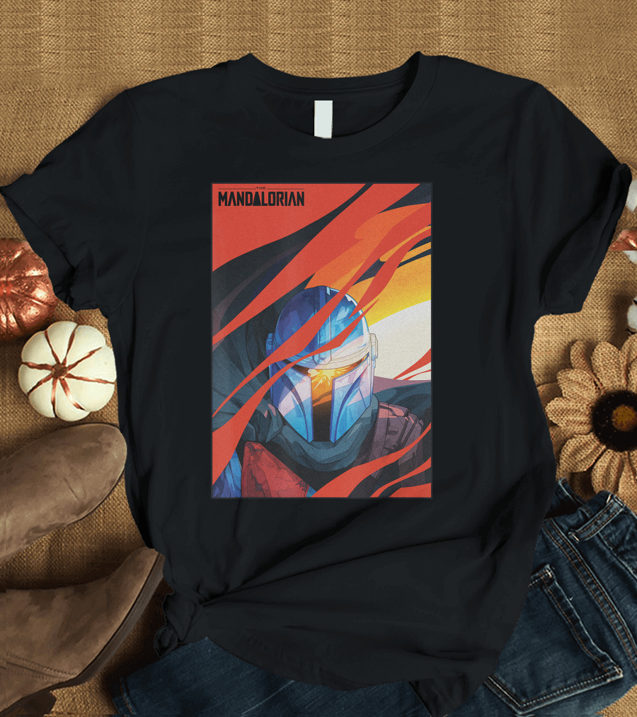 Star Wars The Mandalorian Dynamic Helmet Mural T-Shirt