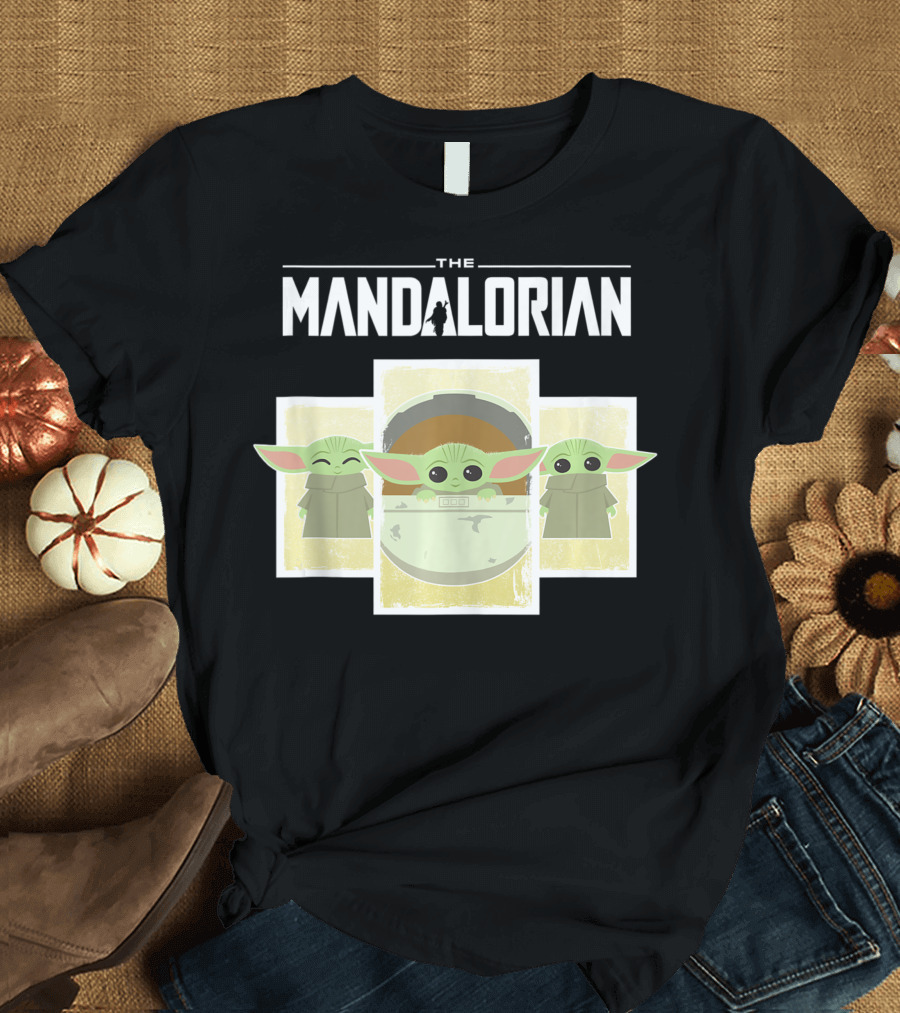 The Mandalorian The Child Cartoon Panels Star Wars Fan Favorite T-Shirt