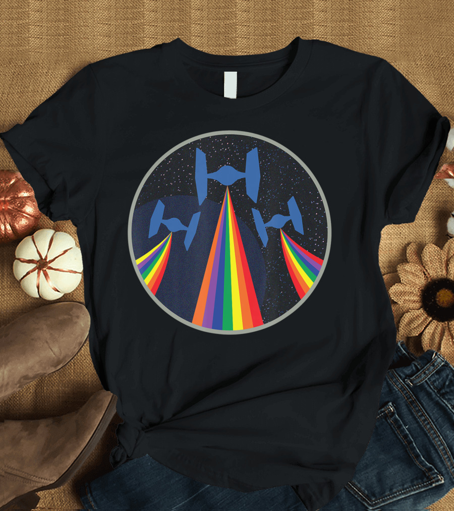 Star Wars Tie Fighter Rainbow Galaxy Space Battle T-Shirt