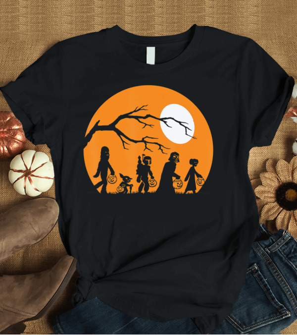 T-Shirt: Star Wars Trick Or Treat Halloween Silhouettes Moon T-Shirt Star Wars Trick Or Treat Halloween Silhouettes Moon T-Shirt