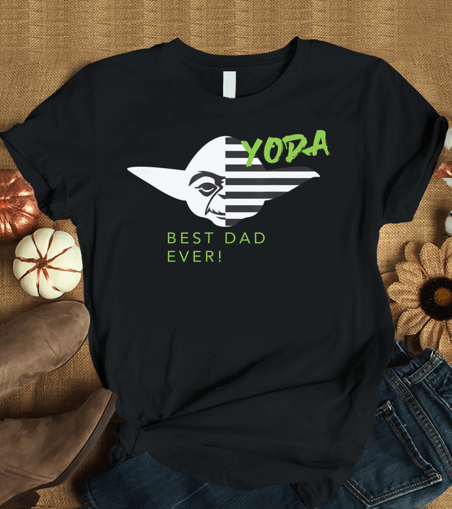 Star Wars Yoda Best Dad Ever Vintage Style Stripes T-Shirt