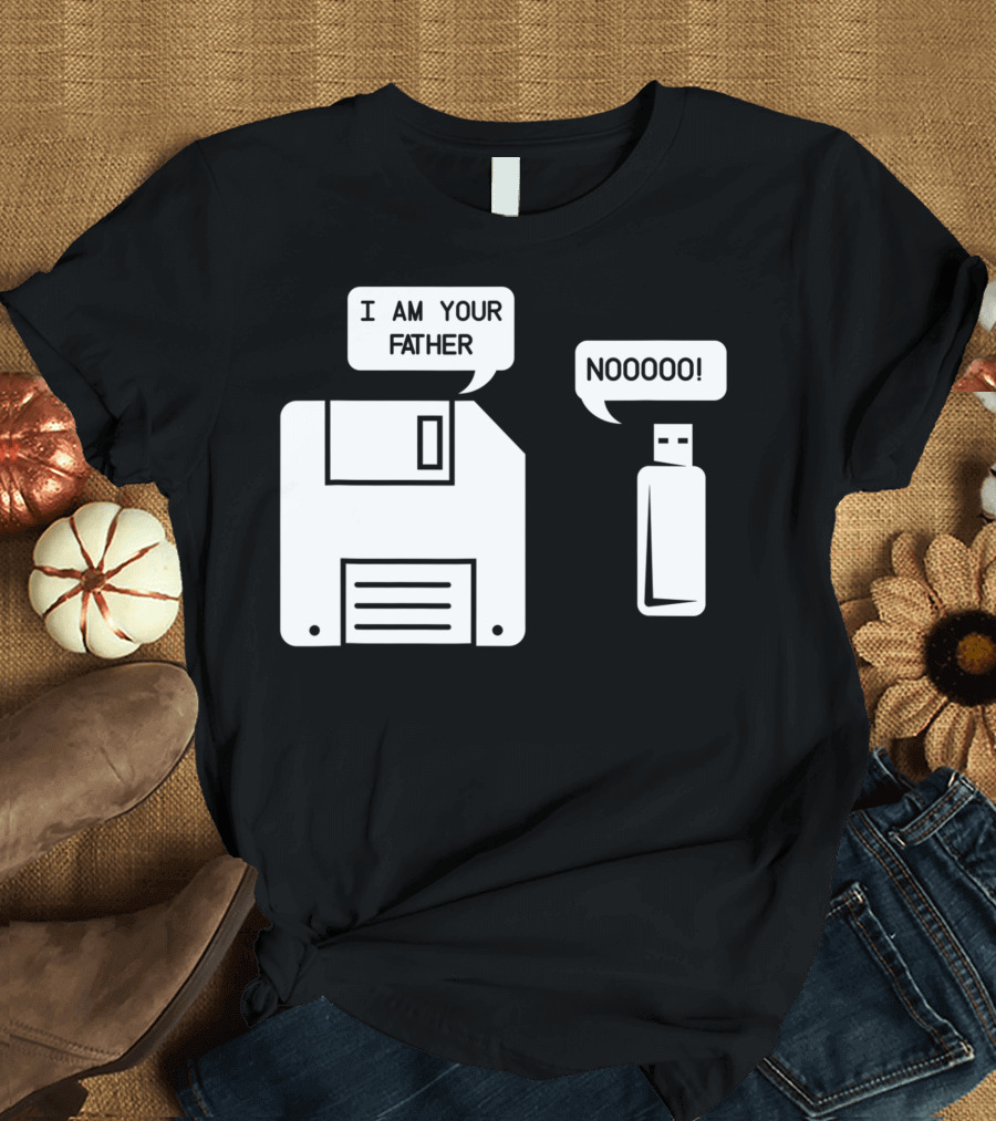 I Am Your Father Floppy Disk USB NOOOOO Geek K8 T-Shirt