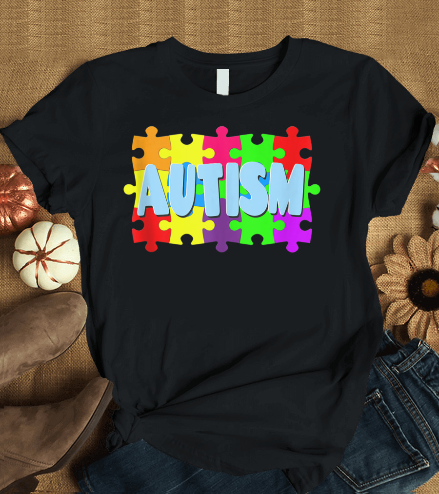 Autism Awareness Colorful Puzzle Pieces World Autism Day Autism Mom T-Shirt