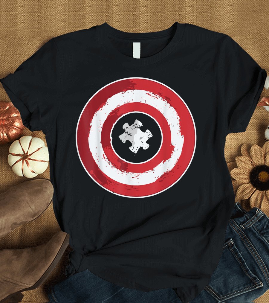Autism Awareness Superhero Shield Puzzle Symbol 5C T-Shirt