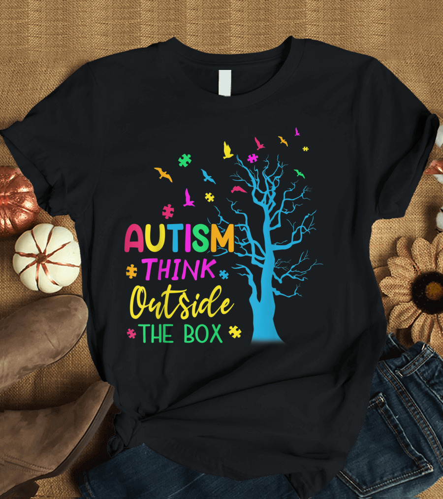 AUTISM THINK OUTSIDE THE BOX DAD T-Shirt