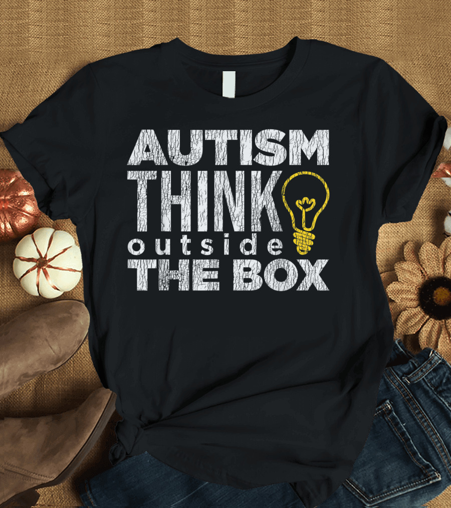 Autism Think Outside the Box Awareness Autistic Kids T-Shirt
