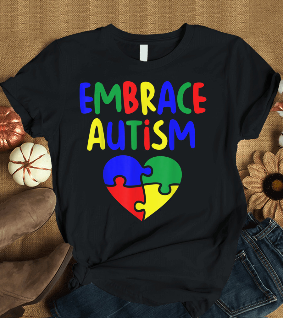 Embrace Autism Puzzle Heart Awareness T-Shirt