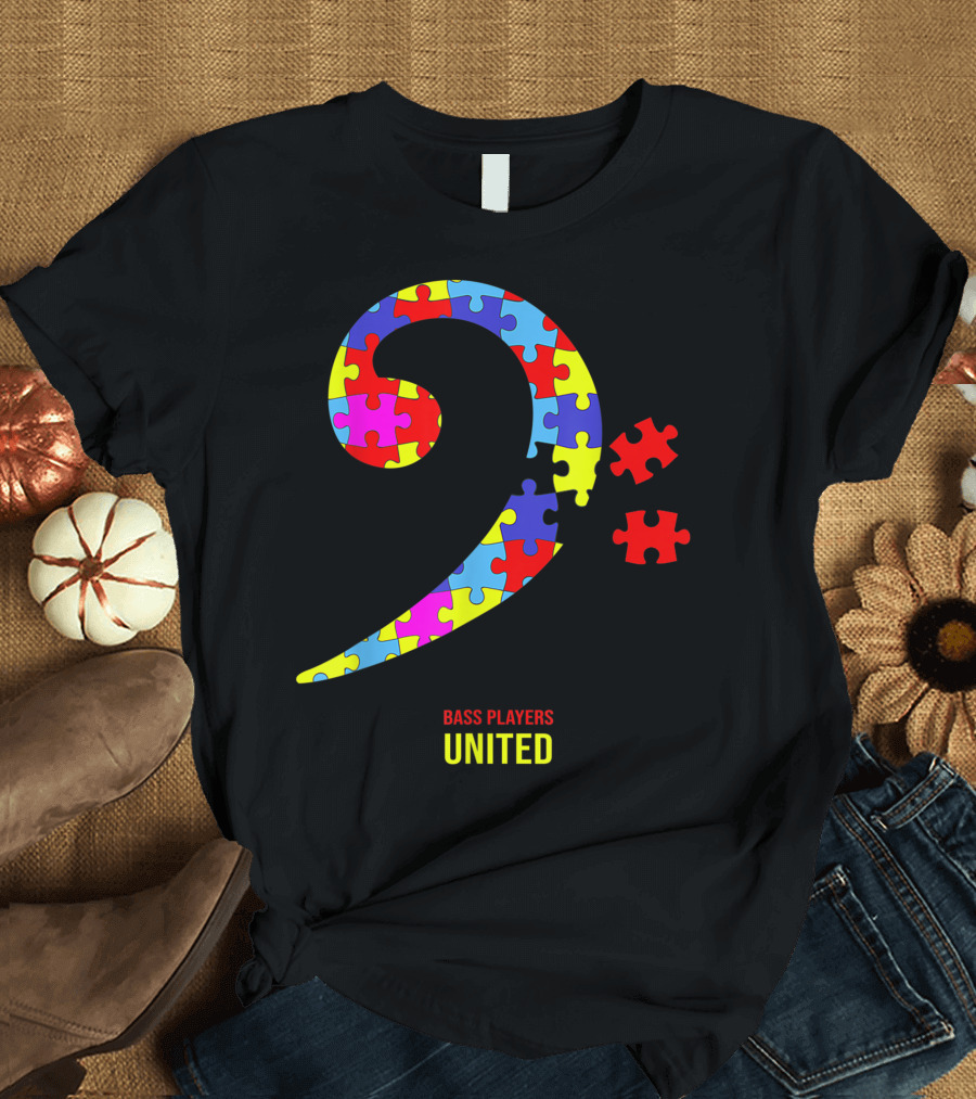 Bass Players United Autism Awareness Puzzle Piece T-Shirt