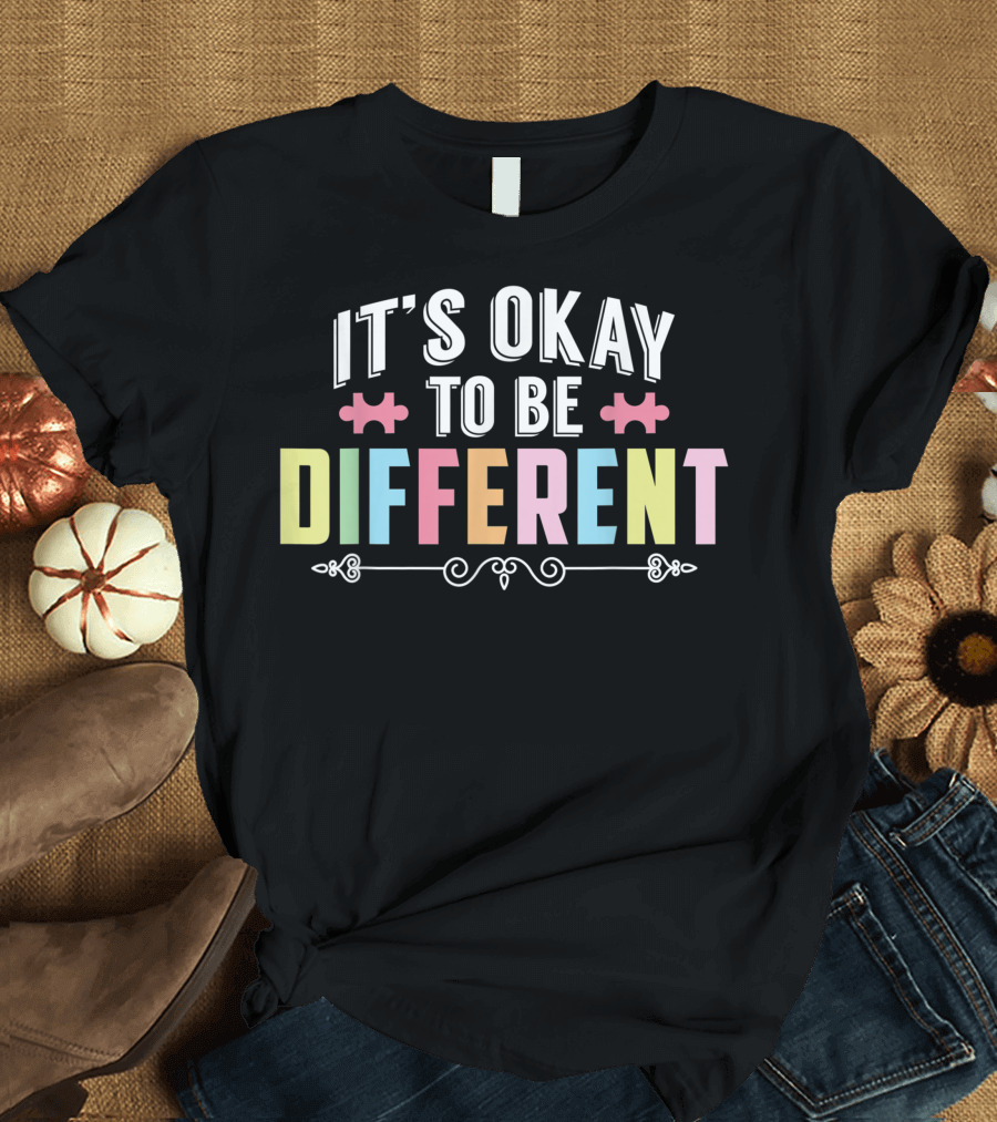 It's Okay to Be Different Autism Puzzle Heart Child T-Shirt