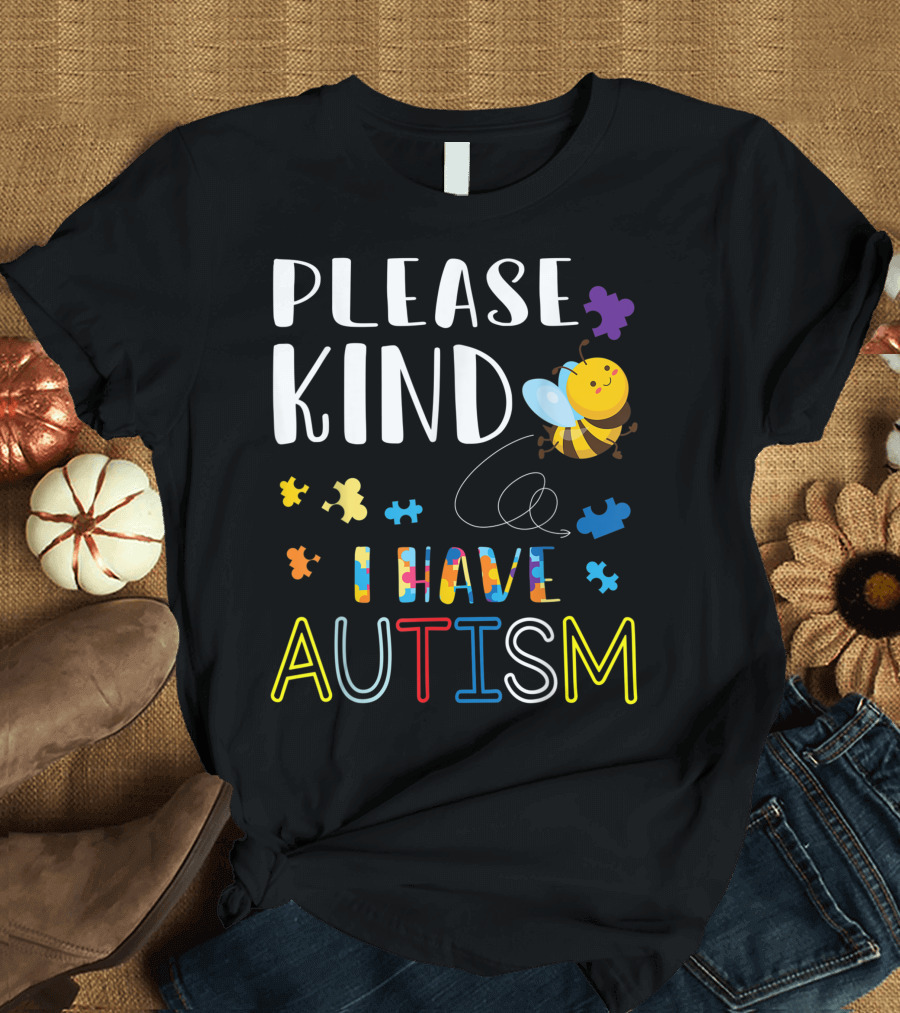 Please Kind Bee Flying I Have Autism Puzzles T-Shirt