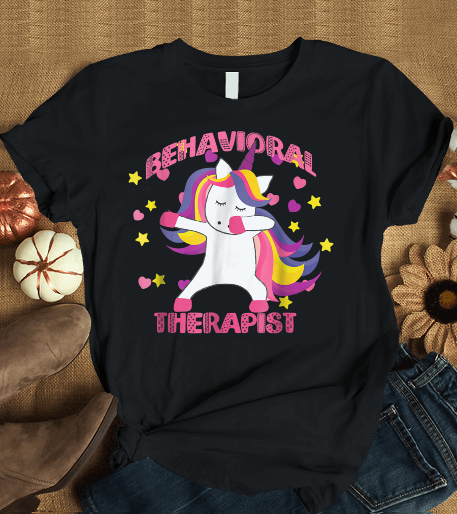 Behavioral Therapist Dabbing Unicorn ABA Therapy Thank You T-Shirt