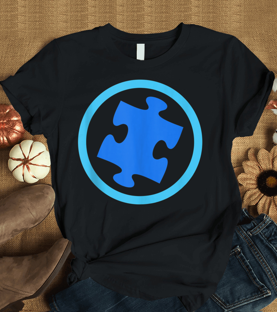 Blue Autism Puzzle Piece Symbol for Autism Awareness T-Shirt