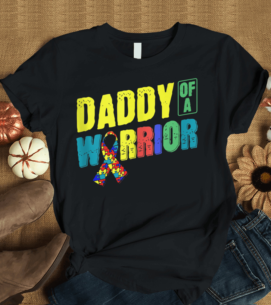 Daddy Of A Warrior Autism Dad Puzzle T-Shirt