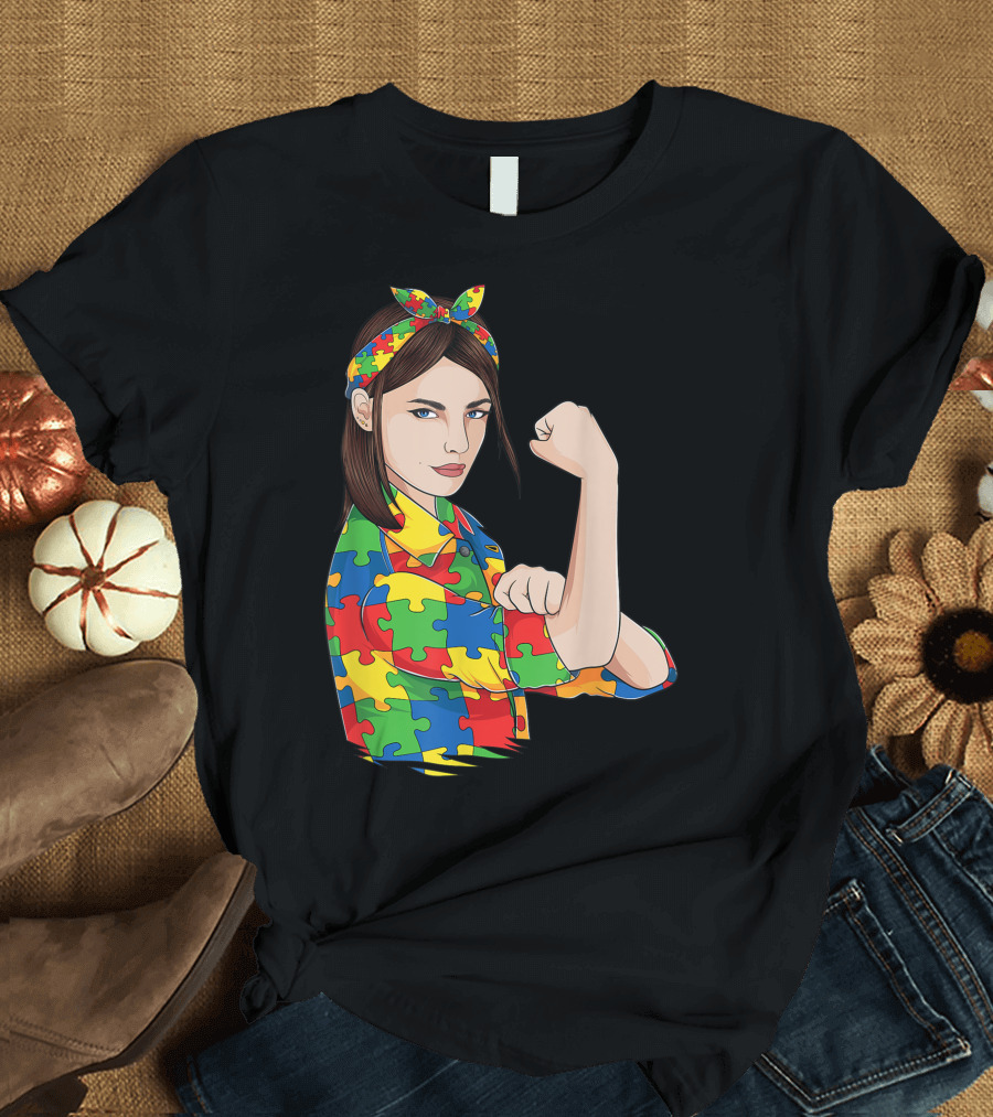 Unbreakable Autism Awareness Cute Puzzle Pattern Mama Mom T-Shirt