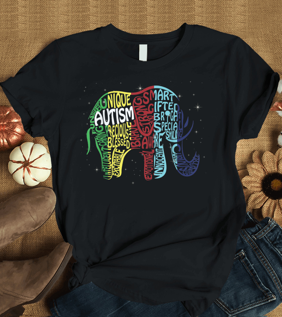Unique Autism Awareness Elephant Smart Gifted Bright Innocent Special T-Shirt